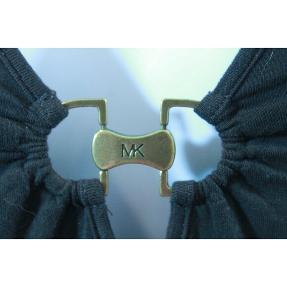 Michael Kors Blouse Black Top Long Sleeve Keyhole Neckline Womens Size M - Picture 4 of 6